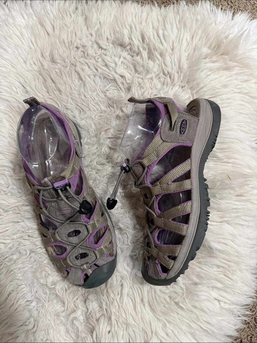 Keen‎ Whisper Womens Size 8.5 Gray Purple Walking Outdoor Hiking Slip-On Sandals
